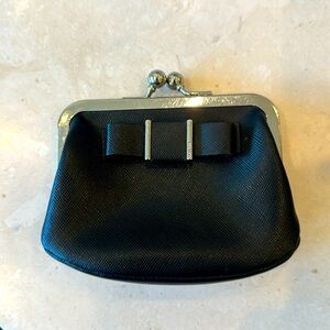Coach Black Santiago Leather Darcy Bow Framed Coin Purse. Excellent condition.